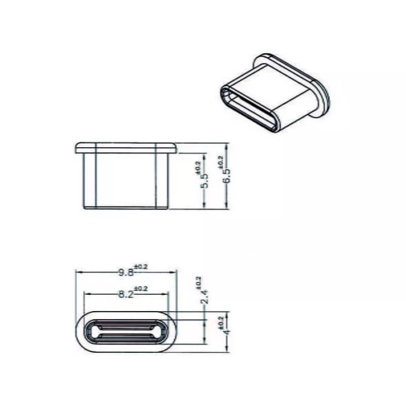 Ochranná krytka konektora samice DeLOCK 64014 USB Type-C čierna 10 ks