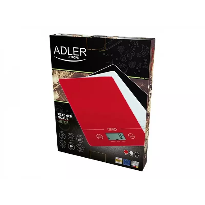 Adler AD 3138 w kuchynská váha elektronická kuchynská váha biela doska štvorcová
