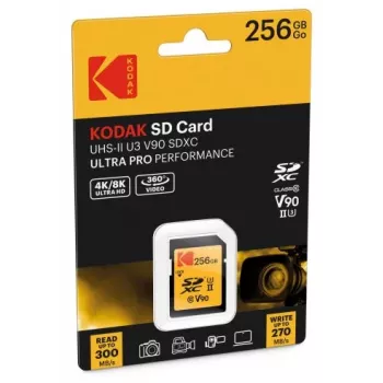 Pamäťová karta Kodak EKMSD256GUHS2V2K SDXC UHS-II 256 GB čítanie 300 MB/s zápis 270 MB/s U3 V90 trieda 10