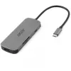 7-in-1 USB-C dongle Acer — USB 3.2 Gen 1 Type-C, 3x USB-A, HDMI, SD/MicroSD, 100W PD, strieborná