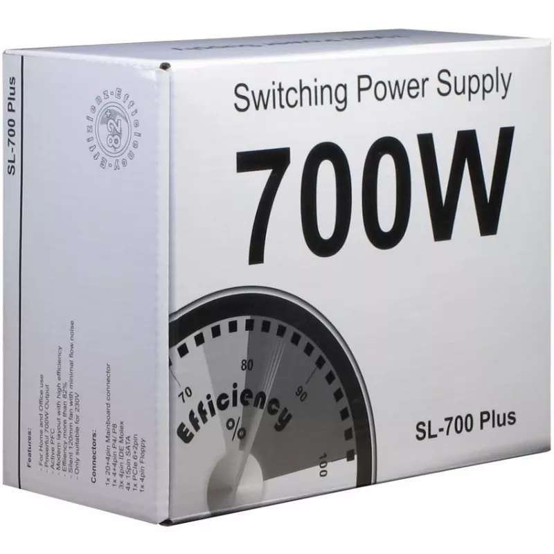 Inter-Tech SL-700 Plus - napájací zdroj (interný) - ATX12V 2.4 - AC 230 V - 700 Watt - aktívne PFC (88882141)