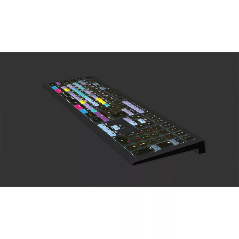 Logickeyboard ASTRA 2 klávesnica DaVinci Resolve pre Mac, plnej veľkosti, drôtová USB, nožnicový mechanizmus, QWERTZ nemecká, čierna