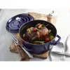 Staub 24 cm okrúhly liatinový kastról tmavomodrý