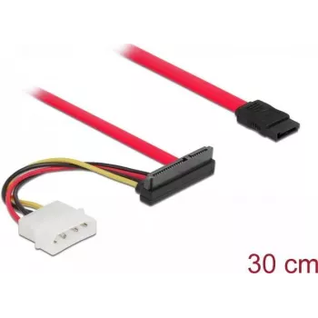 SATA kábel DeLOCK 86078 0,5 m SATA 7-pól SATA 22-pól Molex