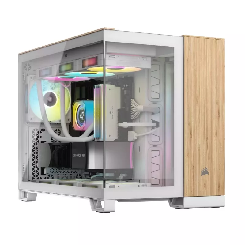 Počítačová skriňa Corsair CC-9011288-WW Midi Tower bambus, biela