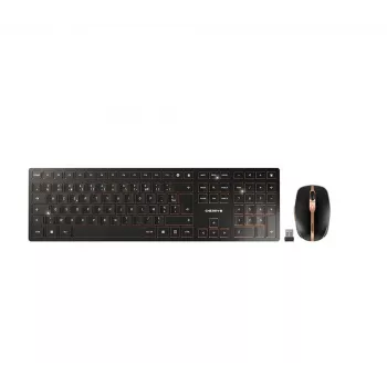 CHERRY DW 9100 slim klávesnica s myšou univerzálna RF Wireless + Bluetooth AZERTY francúzska čierna