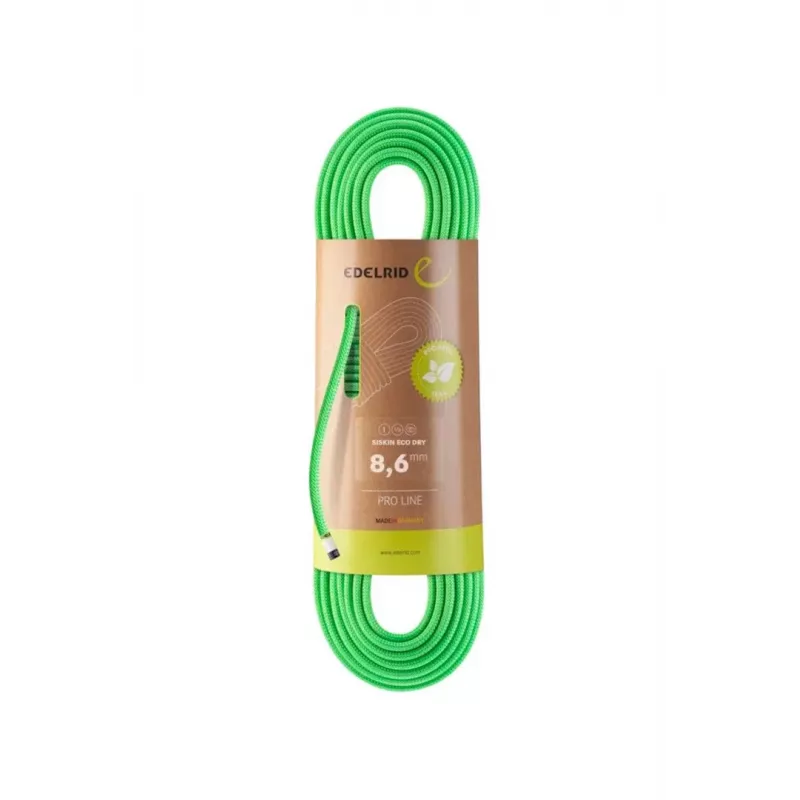 Statické lano Siskin Eco Dry 8,6 mm, 70 m, neónovo zelené