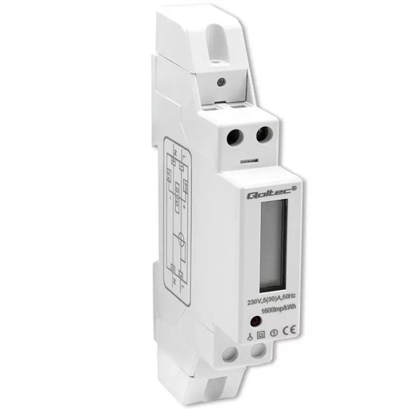 Jednofázový elektronický merač QOLTEC 50993 230V 30A