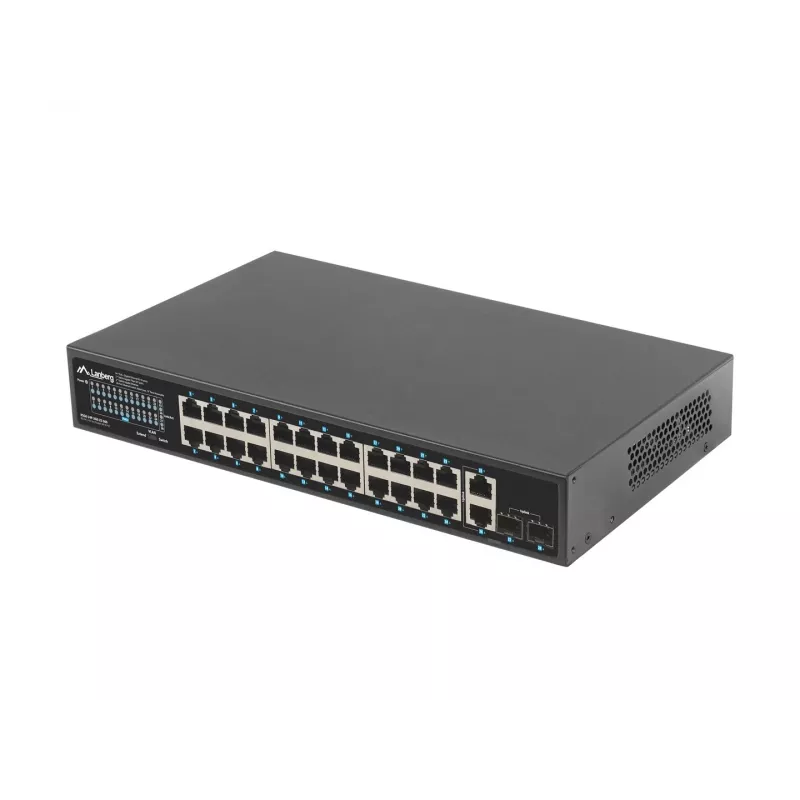 Neřízený switch LANBERG RSGE-24P-2GE-2S-360 s 24 RJ-45 Ethernet portmi