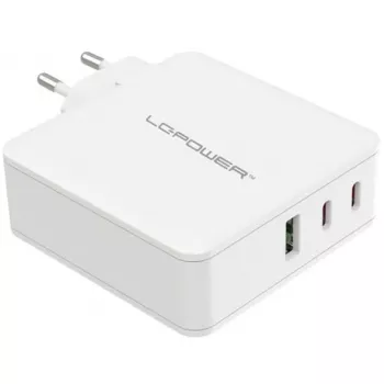Interiérová nabíjačka LC-Power LC-GAN-100 univerzálna rýchlonabíjačka biela