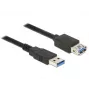 Delock predlžovací kábel USB 3.0 - USB predlžovací kábel - USB Type-A (M) na USB Type-A (F) - USB 3.0 - 3,0 m - čierny (85057)