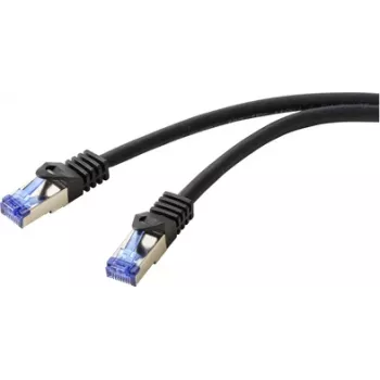 Renkforce RF-6830462 RJ45 sieťový kábel, patch kábel CAT 6a S/FTP 2,00 m čierny 1 ks (RF-6830462)