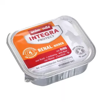 Mokré krmivo pre mačky animonda Integra Protect 100 g — bravčové, pre dospelé mačky, podpora obličiek, miska