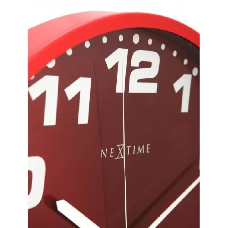 NeXtime hodiny 3053ro Dash Red, Ø35 cm, nástenné, červená/strieborná