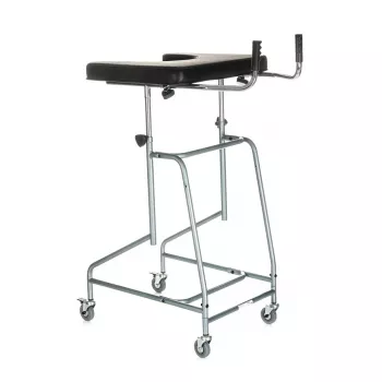 Štvorkolesový oporný rollator VITEA CARE VCBK2A s výškovo nastaviteľným, skladacím oceľovým rámom, brzdami, 4 gumenými kolesami, max. zaťaženie 125 kg