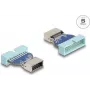 DeLOCK USB adaptér kolíkový rad (samec) na internú USB Type-E samicu, 5 Gbit/s, modrý