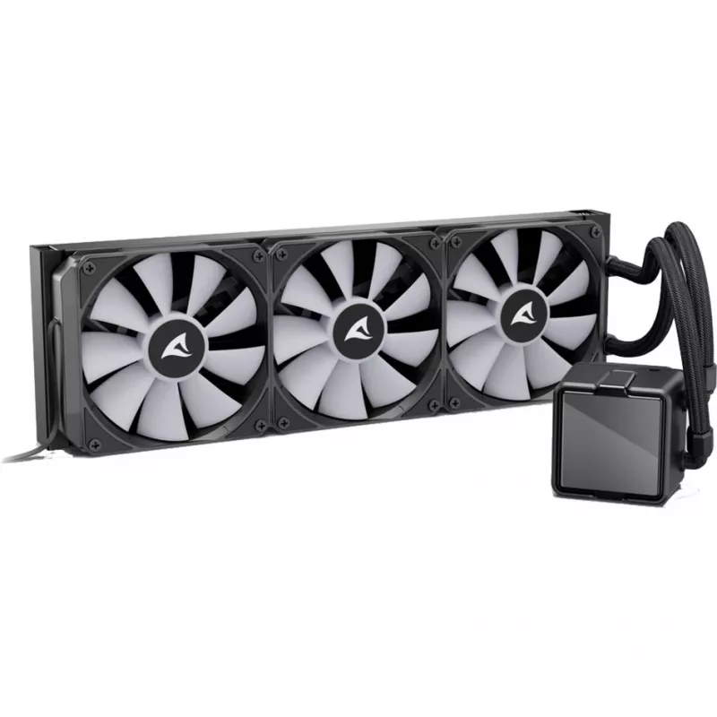 All-in-One kvapalinový CPU chladič Sharkoon S100 ARGB – 360 mm radiátor, čierny