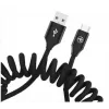 USB na USB-C dátový kábel Tellur Extendable 3A 1,8 m čierny