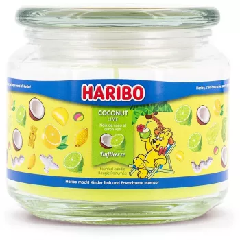Haribo vosková sviečka valec A2165 — zelená, výška 95 mm, základňa 100×100 mm, interiér, 1 ks