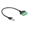 DeLOCK RJ45 kábel Cat.6 konektor samec na adaptér so svorkovnicou 30 cm čierny zelený