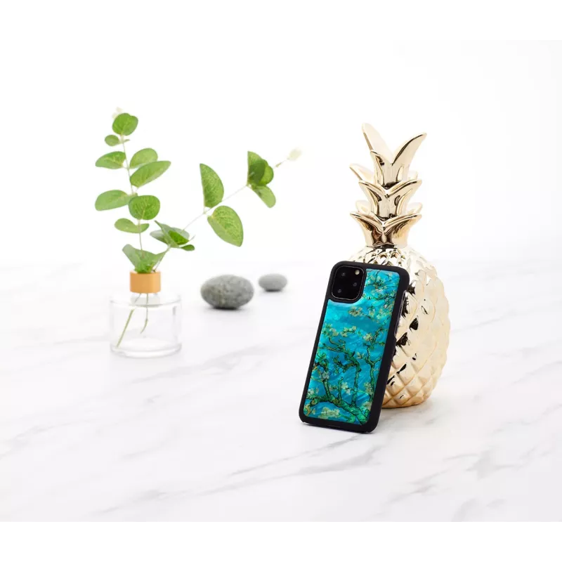 Puzdro na smartphone iKins pre iPhone 11 Pro – mandľové kvety čierna, ochranné puzdro
