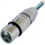 Neutrik - audio adaptér - XLR3 samica na mono konektor samec