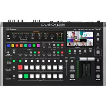 Roland V-80HD 8-kanálový videomixér pre priame streamovanie, 1080/60p, 4,3-palcový LCD displej