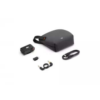 Prijímač mikrofónu DJI Mic 3 držiak na kameru čierny – na batérie, vrátane 3,5-mm audio a USB kábla