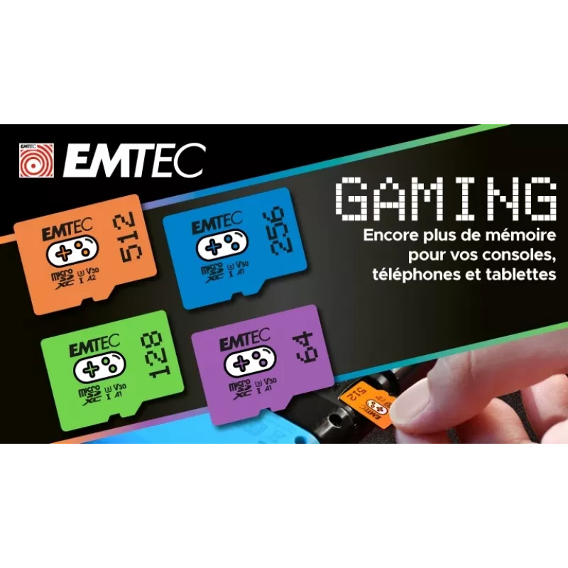 Flash pamäť Emtec 1TB UHS-I U3 V30 A2 Gaming Rouge ECMSDM1TXCU3G