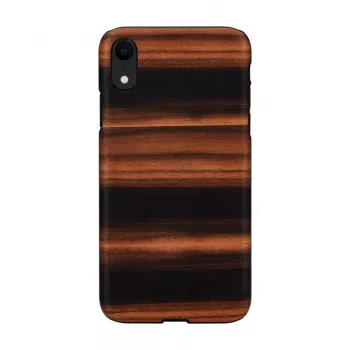 Puzdro na smartphone man and wood pre iPhone XR — ebenová čierna, ochranné pevné puzdro