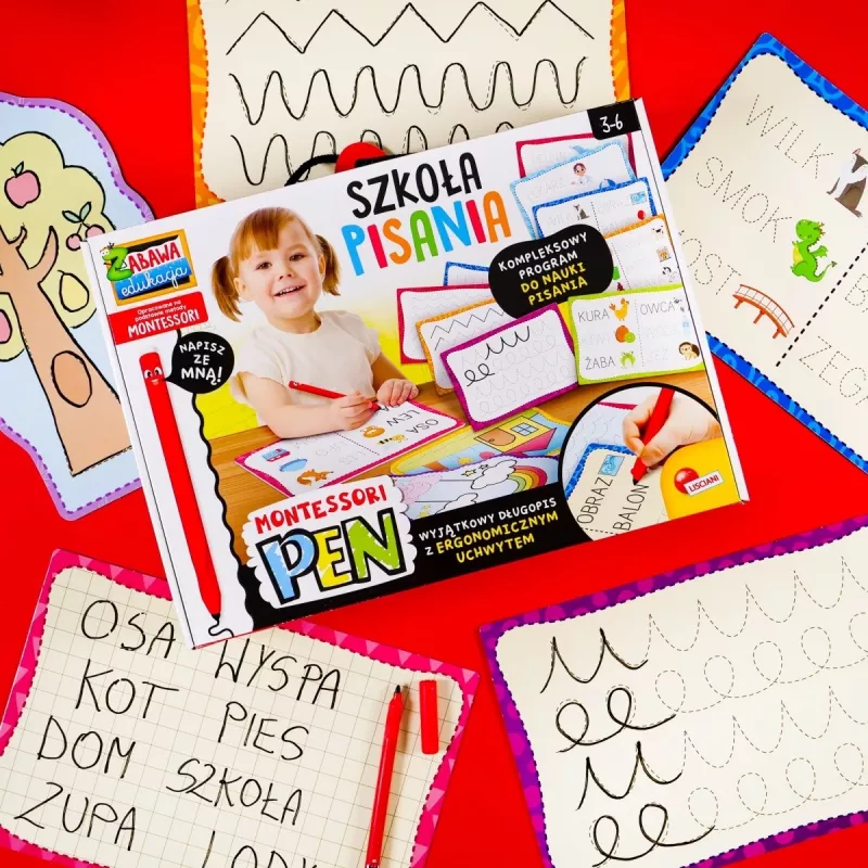 Montessori pero písacia škola vzdelávacia sada s 18 tabuľkami