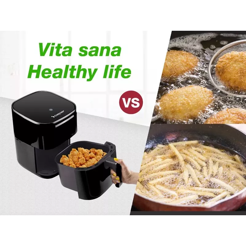 Teplovzdušná fritéza Beper P101FRI051 5 l 1400 W čierna