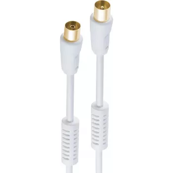 shiverpeaks ®-BASIC-S--anténny pripojovací kábel, 100% tienený, pozlátené kontakty, filter plášťového prúdu, 100 dB, biely, 2,0 m (BS80203-128-G)