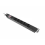 Lanberg PDU-05E-0200-IEC-BK jednotka rozvodu napájania (PDU) 5 AC výstupov 1U čierna