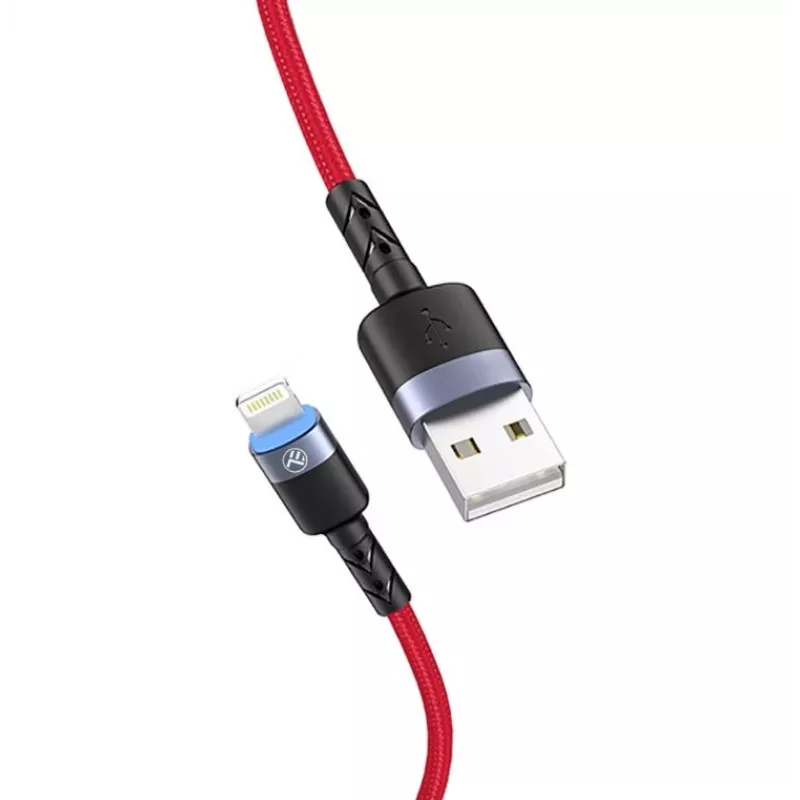 USB na Lightning dátový kábel Tellur, 3A, 1,2 m, LED indikátor, červený