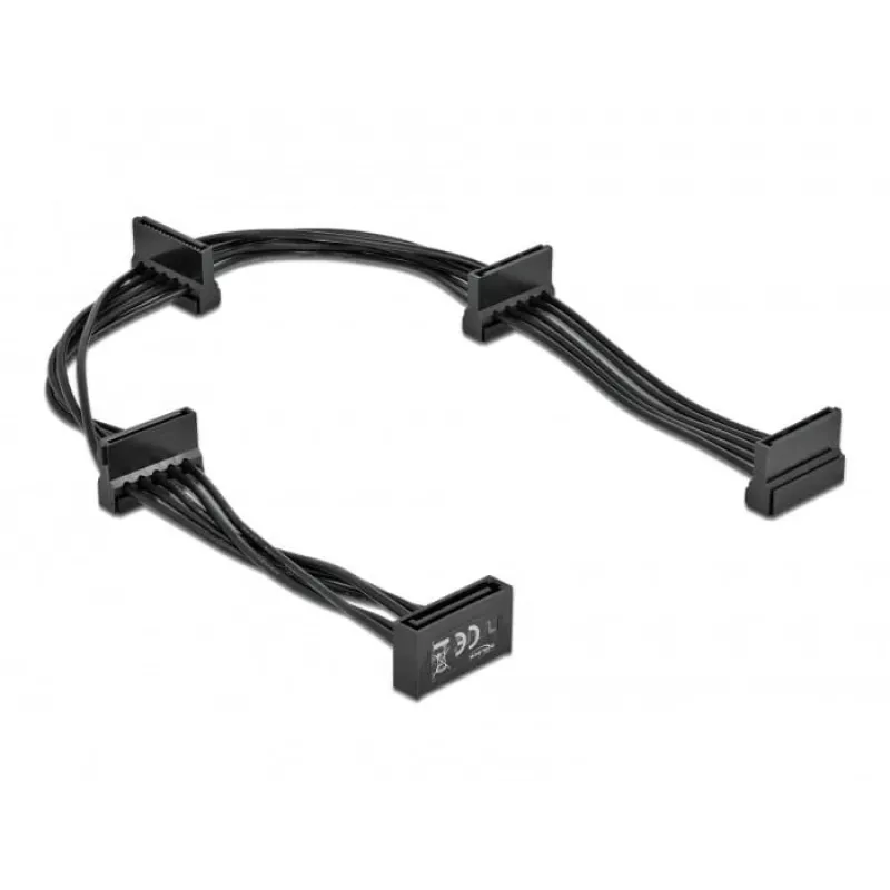 SATA kábel DeLOCK 60395 0,4 m SATA 15-pin 4 x SATA 15-pin čierny