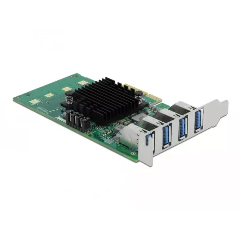 DeLOCK PCI Express x4 karta na 4 x externý USB 3.0 Quad Channel - Low Profile formát