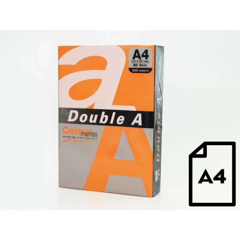 Farebný papier Double A, 80g, A4, 500 listov, šafranová