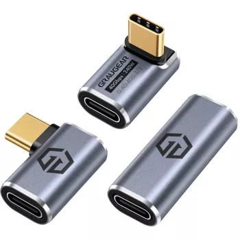USB-C adaptér GrauGear G-AD-40G-3 — 40 Gbit/s, hliník, balenie 3 ks