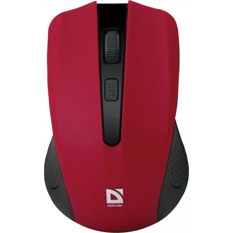 Bezdrôtová optická myš DEFENDER MM-935 RF – obojručná, 1600 DPI, červená, RF-USB prijímač, batérie AAA