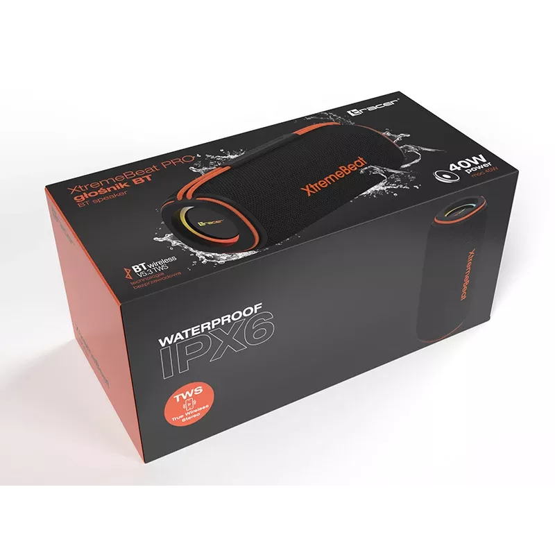 Tracer XtremeBeat Pro TWS prenosný Bluetooth reproduktor čierny 40 W