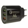 USB nástenná nabíjačka MACLEAN MCE479B — 3x USB porty, 18W celkový výkon, kompaktná