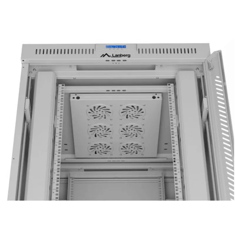 LANBERG 19 42U 800x1000 voľne stojaca LCD sklenené dvere (FlatPack) sivá (prepravná zásielka)