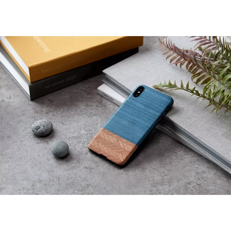 Puzdro na smartphone man and wood pre iPhone XS Max — Denim čierna
