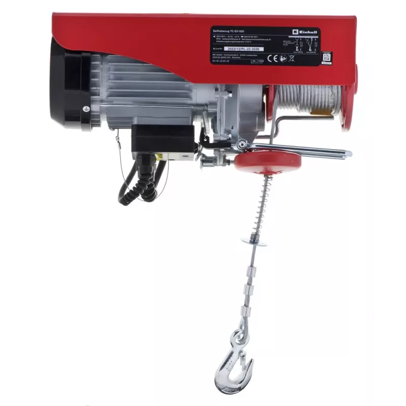 Einhell TC-EH 600 2255150 elektrický lanový kladkostroj, 1050 W, 600 kg, 8 m/min, červený