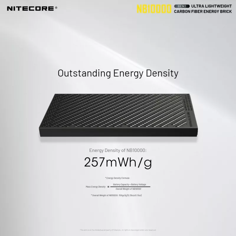 Prenosná powerbanka Nitecore NB10000 — 10000 mAh, USB‑A + USB‑C, 38 W celkový výstup, sivá