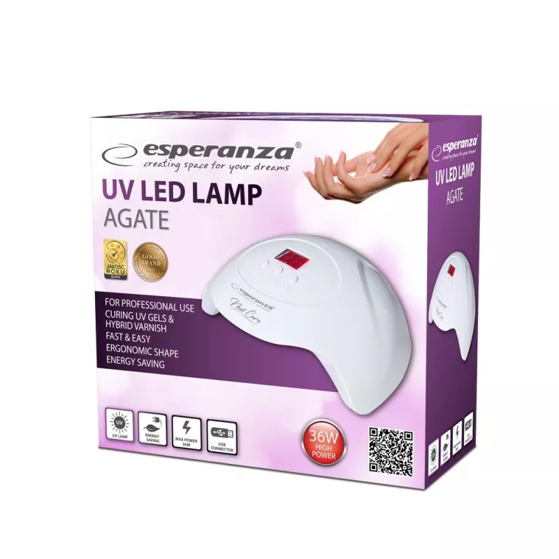 Esperanza EBN010 Agate UV+LED lampa na nechty, 36 W