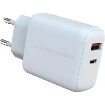 Interiérová nabíjačka LC-Power LC-GAN-45 univerzálna AC rýchlonabíjačka biela