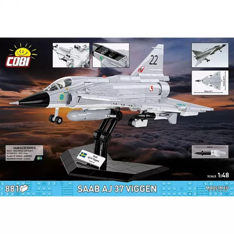 Cobi Blocks Saab AJ 37 Viggen 881-dielna stavebnica
