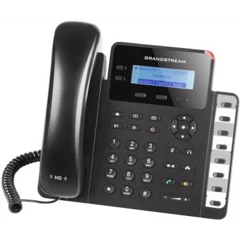 DECT telefón Grandstream GXP1628 — DECT stolný/nástenný telefón, LCD 132x48 px, hlasitý odposluch, 500 kontaktov, RJ‑9 headset